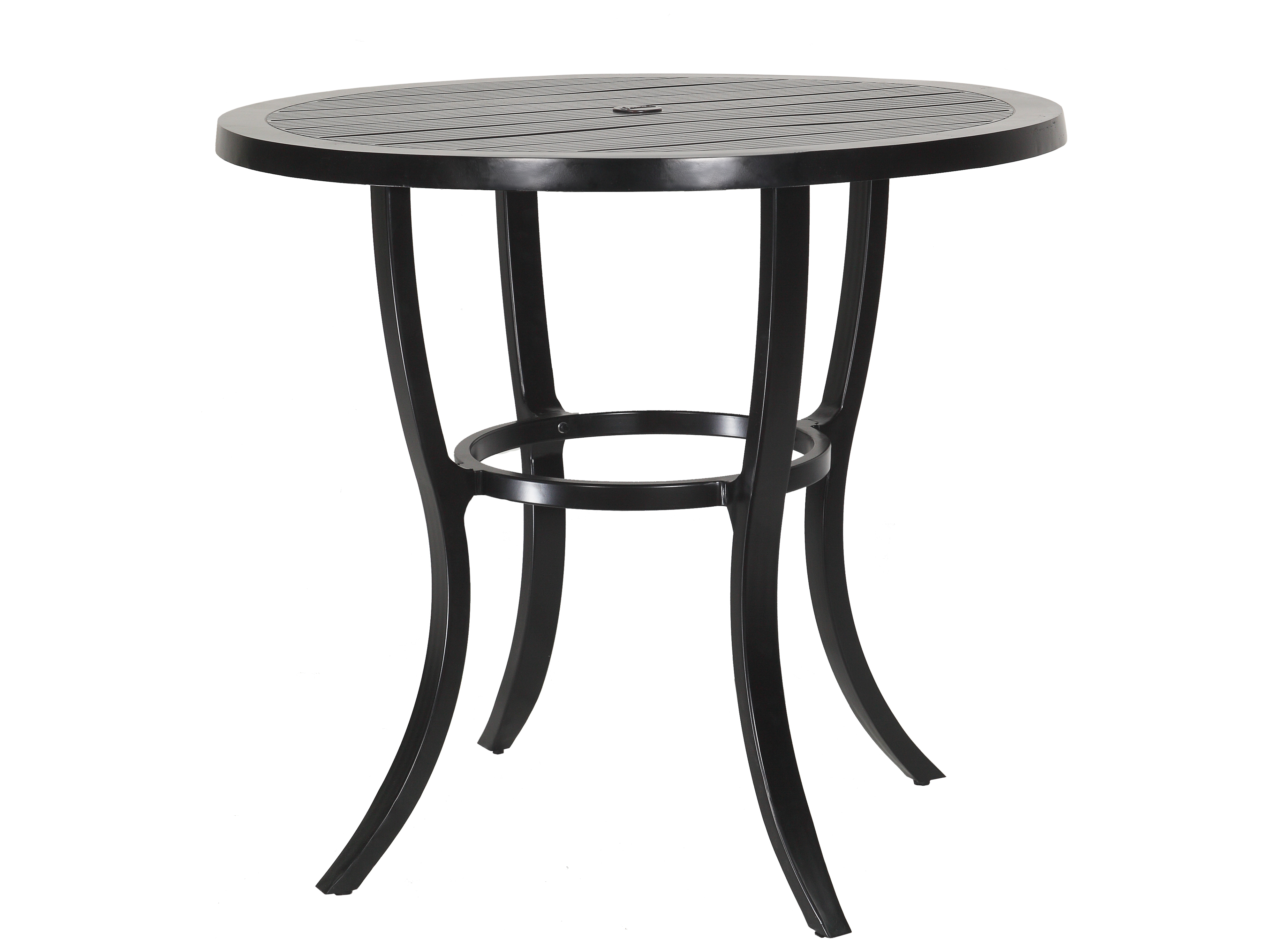 Gensun Channel Aluminum 44''Wide Round Bar Table with Umbrella Hole | GES10190L44