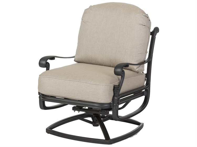 Gensun Florence Cast Aluminum Cushion Swivel Rocker Lounge Chair