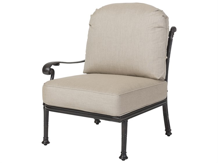 Gensun Florence Cast Aluminum Cushion Right Arm Lounge Chair
