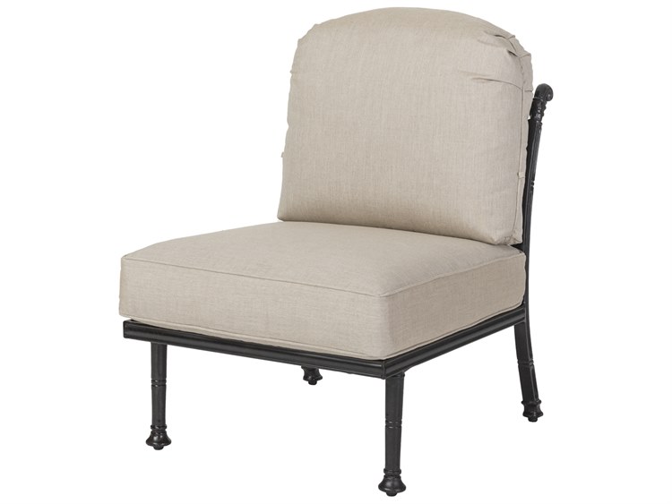 Gensun Florence Cast Aluminum Cushion Armless Lounge Chair