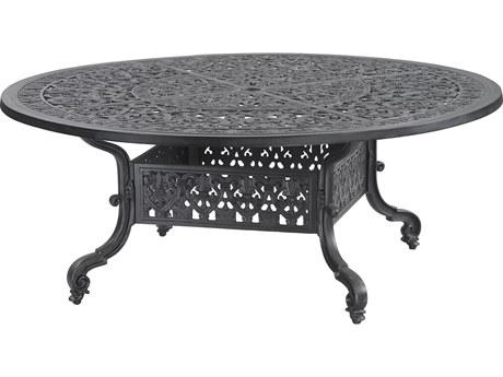 Gensun Florence Cast Aluminum 48'' Wide Round Chat Table with Umbrella Hole