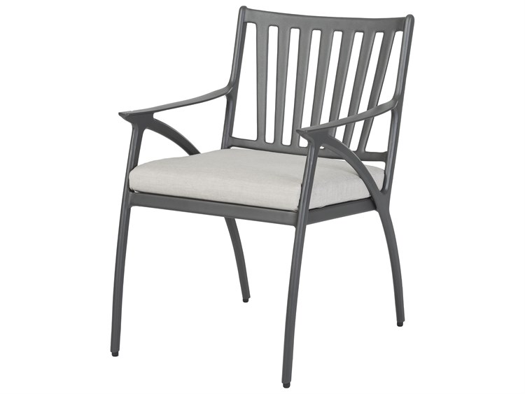 Gensun Amari Aluminum Carbon Patio Dining Arm Chair - No Cushion