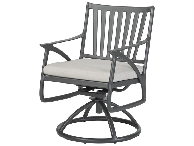 Gensun Amari Cushion Aluminum Carbon Swivel Rocker Dining Arm Chair