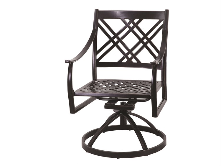 Gensun Edge Aluminum Cushion Swivel Rocker Dining Arm Chair