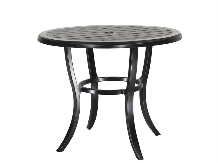 Gensun Lattice Cast Aluminum 44'' Round Counter Table with Umbrella Hole