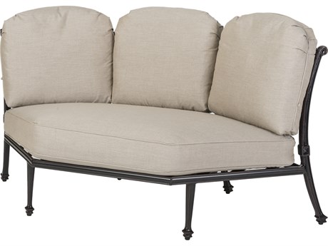 Gensun Grand Terrace Cast Aluminum Cushion Three-Back Corner Chair