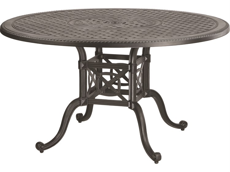 Gensun Grand Terrace Cast Aluminum 48'' Round Dining Table with Umbrella Hole