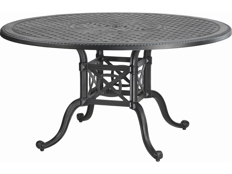 Gensun Grand Terrace Cast Aluminum 54'' Round Dining Table with Umbrella Hole