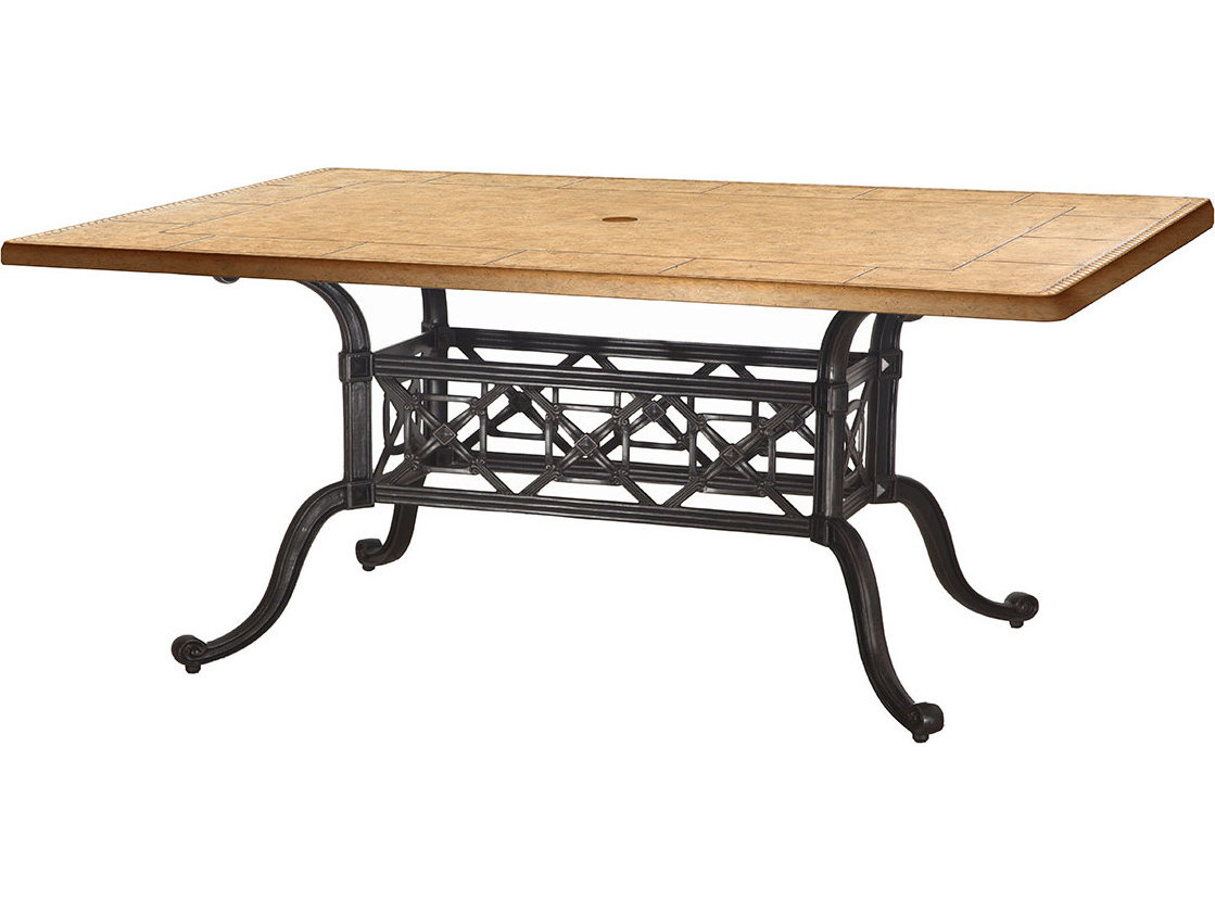 Trendy cast aluminum table base Gensun Grand Terrace Cast Aluminum 63 X 42 Rectangular Dining Table Base Ges10340kc1