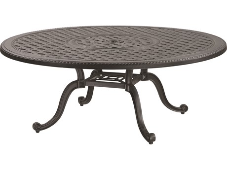 Gensun Grand Terrace Cast Aluminum 42'' Wide Round Chat Table with Umbrella Hole