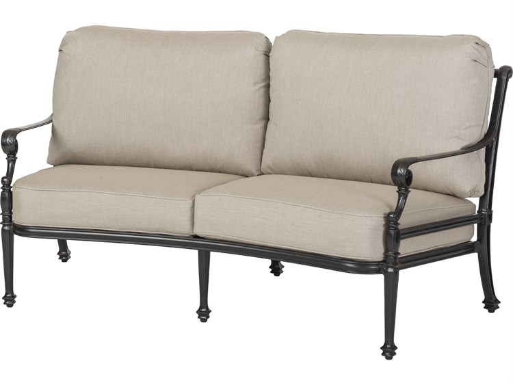 Gensun Grand Terrace Cast Aluminum Curved Outdoor Loveseat - No Cushion