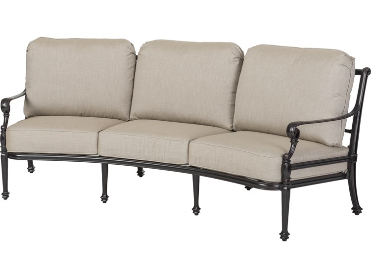 Gensun Grand Terrace Cast Aluminum Cushion Curved Sofa