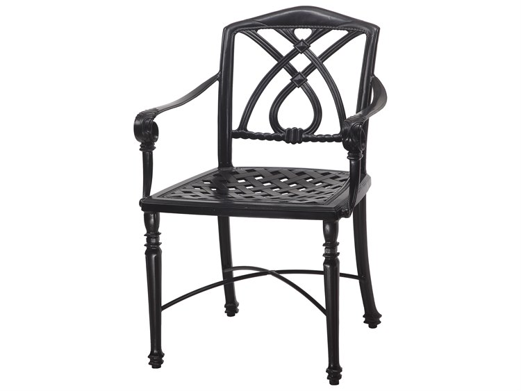 Gensun Terrace Cast Aluminum Cushion Cafe Chair With Arms - Knock Down