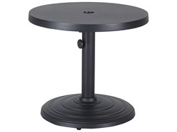 Gensun Meridian Aluminum 24'' Round End Table with Umbrella Hole in Carbon