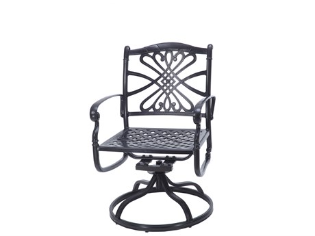 Gensun Bella Vista Cast Aluminum Swivel Rocker Dining Arm Chair