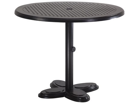 Gensun Lotus Ruby Cast Aluminum 36'' Round Pedestal Table Top with Umbrella Hole
