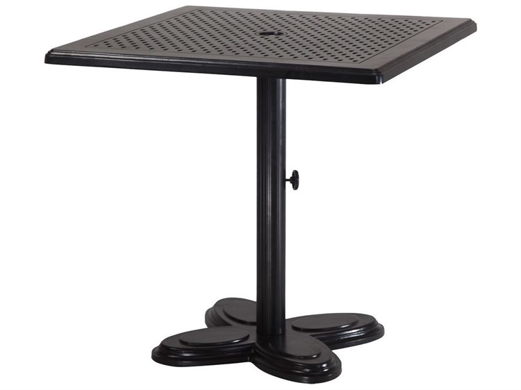 Gensun Lotus Ruby Cast Aluminum Square Pedestal Table Top with Umbrella Hole