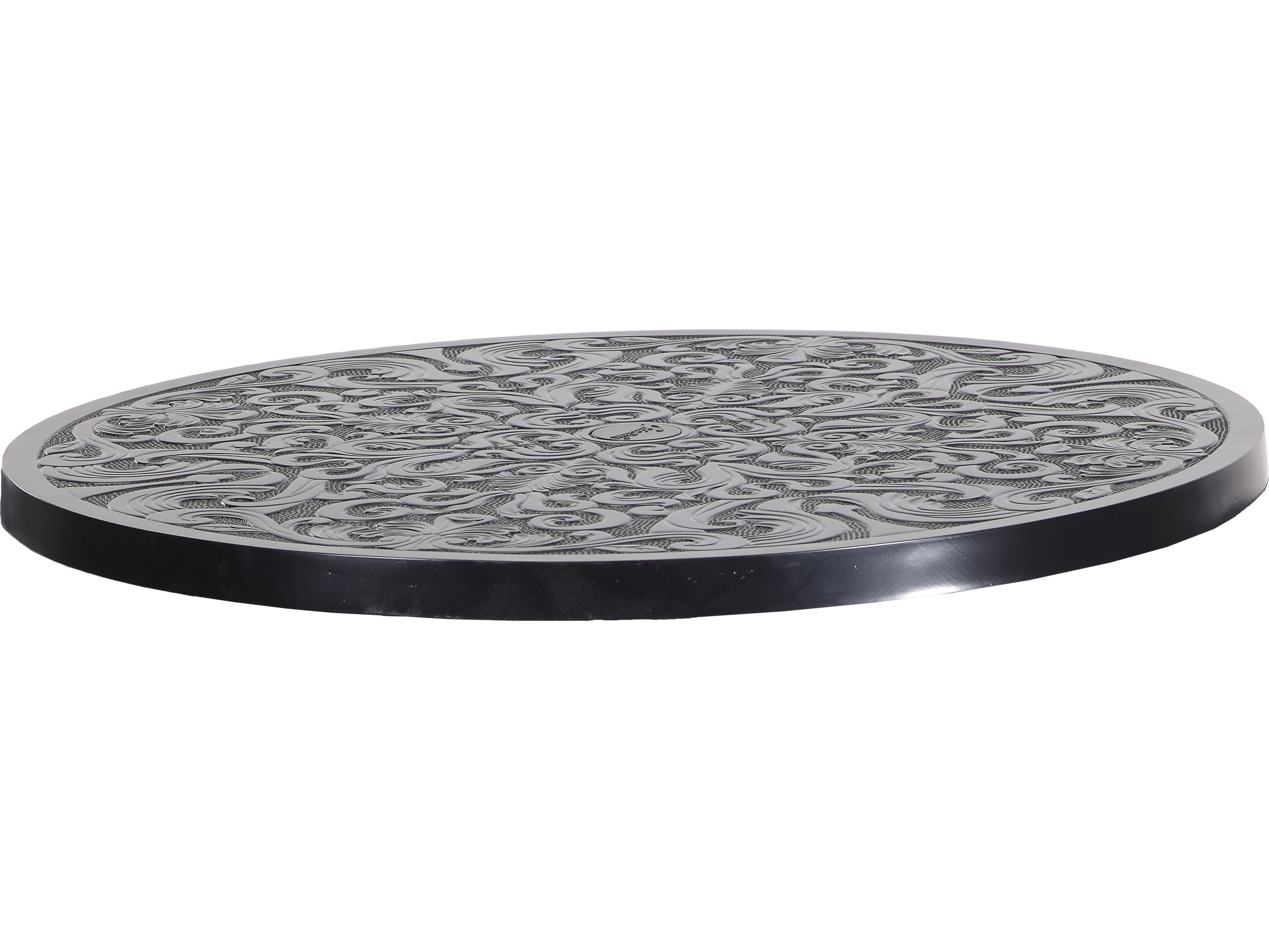 Gensun Regal Table Cast Aluminum 36 Round Table Top with Umbrella Hole ...