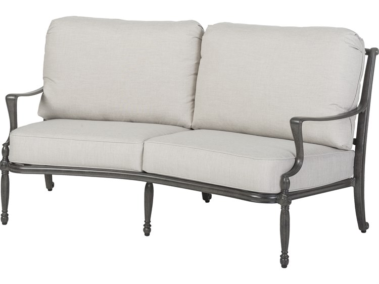 Gensun Bel Air Cast Aluminum Curved Outdoor Patio Loveseat - No Cushion