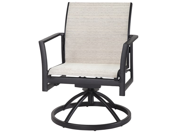 Gensun Echelon Sling Aluminum Swivel Rocker Dining Arm Chair