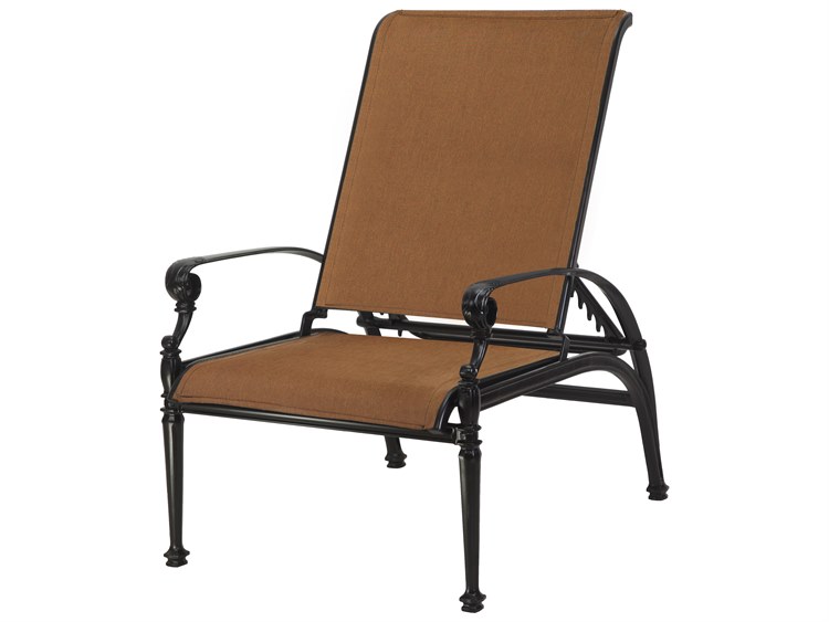 Gensun Grand Terrace Padded Sling Cast Aluminum Reclining Chair