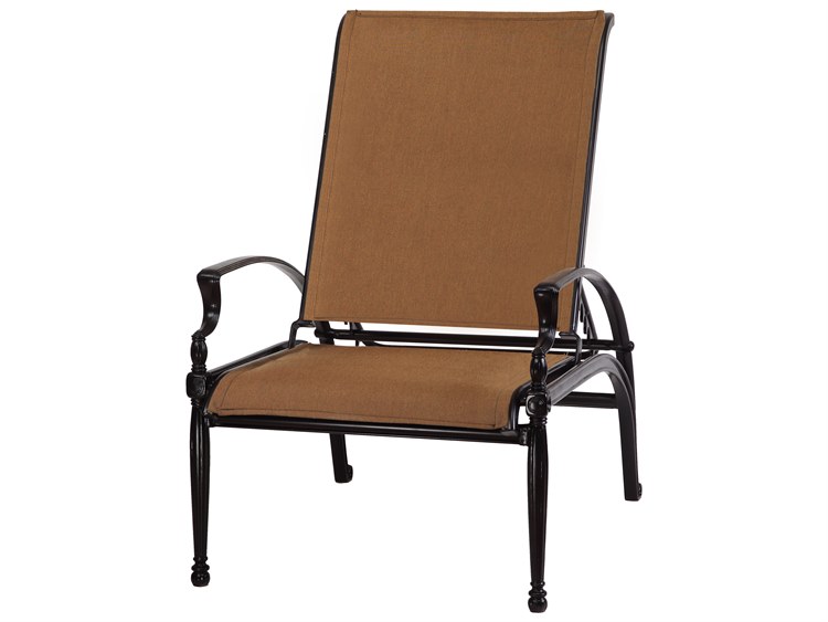 Gensun Bel Air Padded Sling Cast Aluminum Recliner Lounge Chair