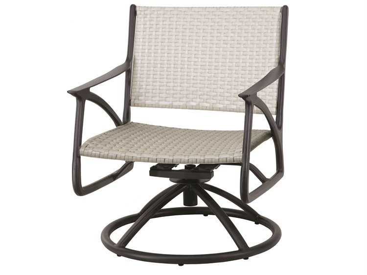Gensun Amari Woven Aluminum Carbon Swivel Rocker Lounge Chair