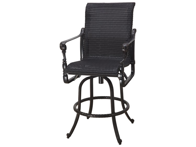 Gensun Grand Terrace Woven Cast Aluminum Swivel Outdoor Patio Bar Stool
