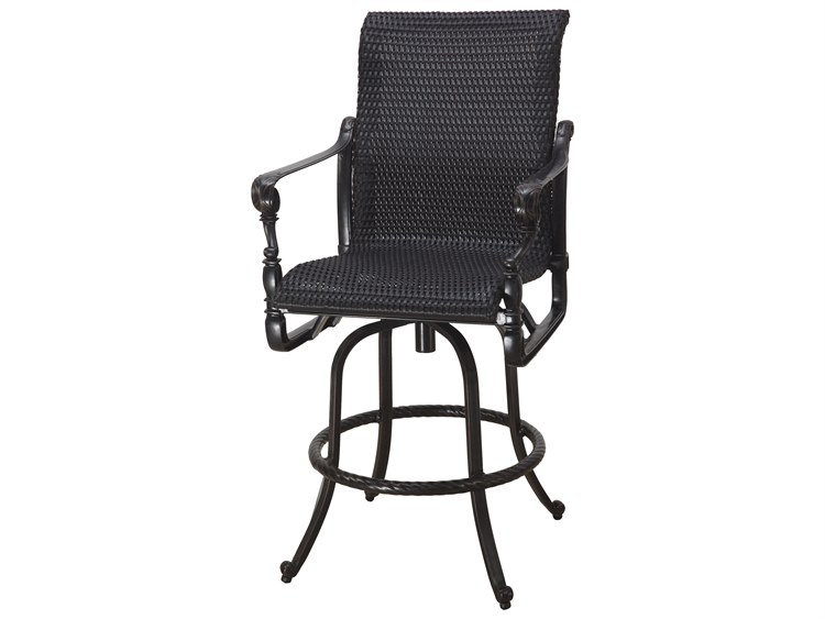 Gensun Grand Terrace Woven Cast Aluminum Swivel Bar Stool