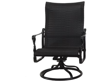 Gensun Grand Terrace Woven Cast Aluminum High Back Swivel Rocking Lounge Chair