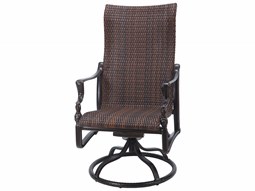 Gensun Bel Air Woven Cast Aluminum High Back Swivel Rocker Dining Arm Chair