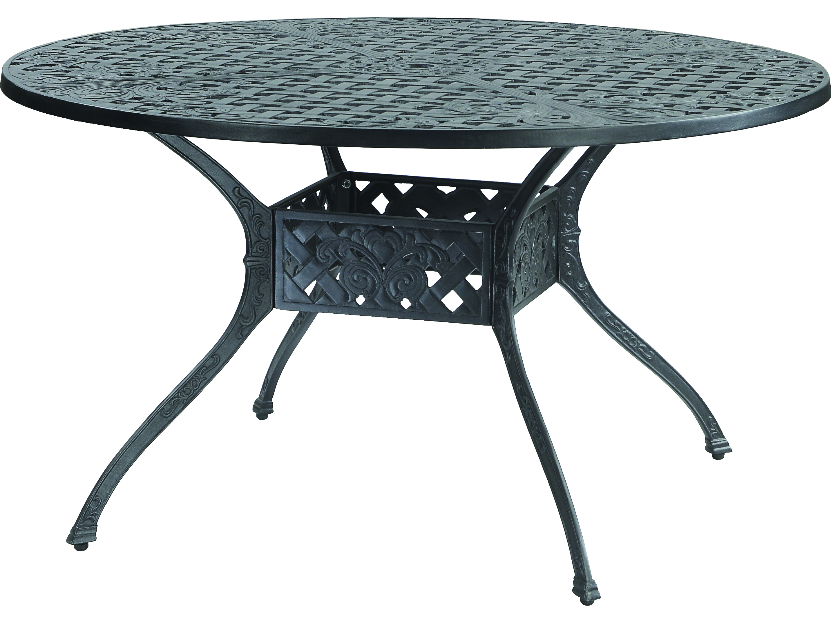 Gensun Verona Cast Aluminum 48 Round Dining Table With Umbrella Hole