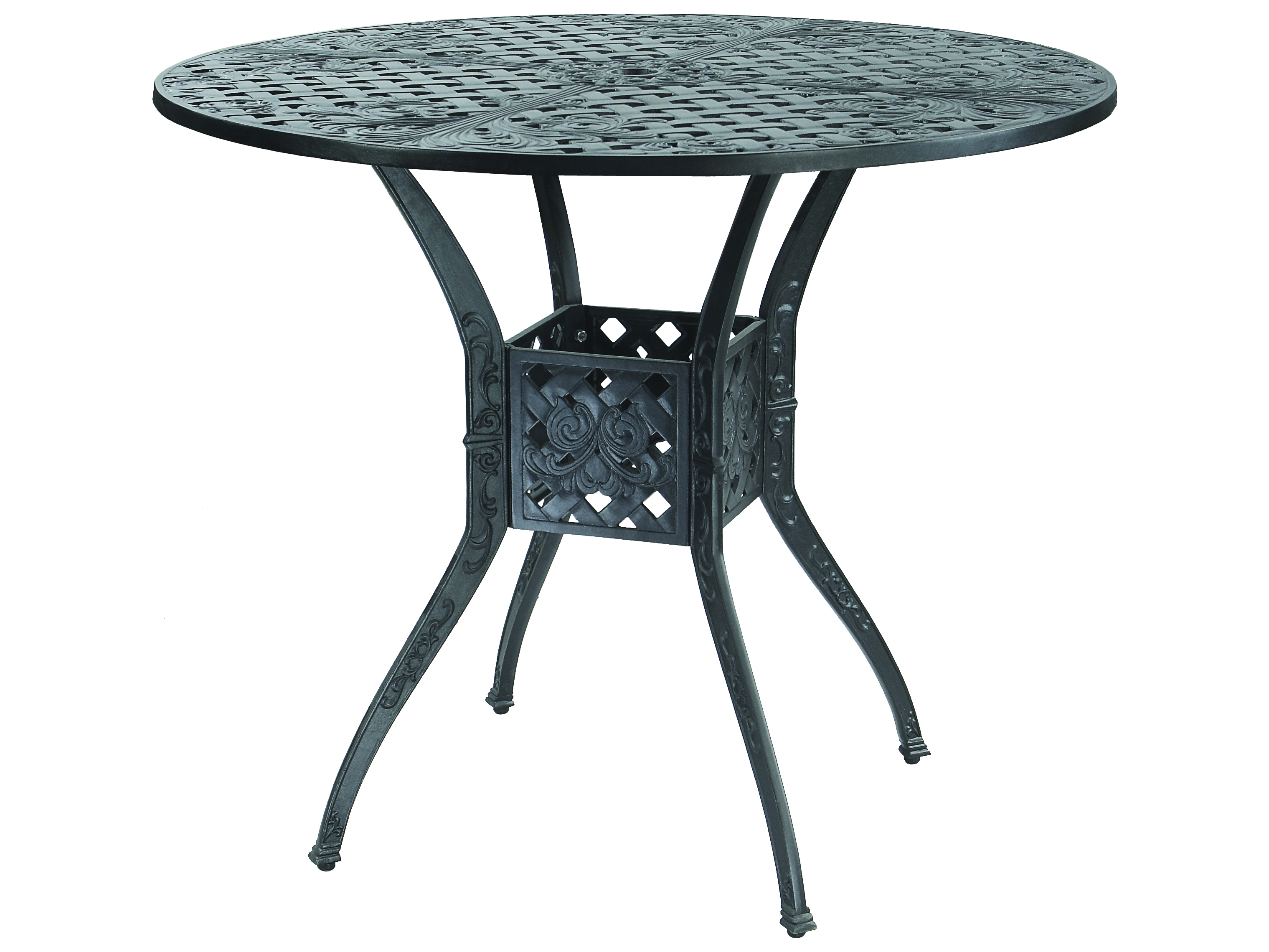 Gensun Verona Cast Aluminum 48 Round Bar Table With Umbrella Hole