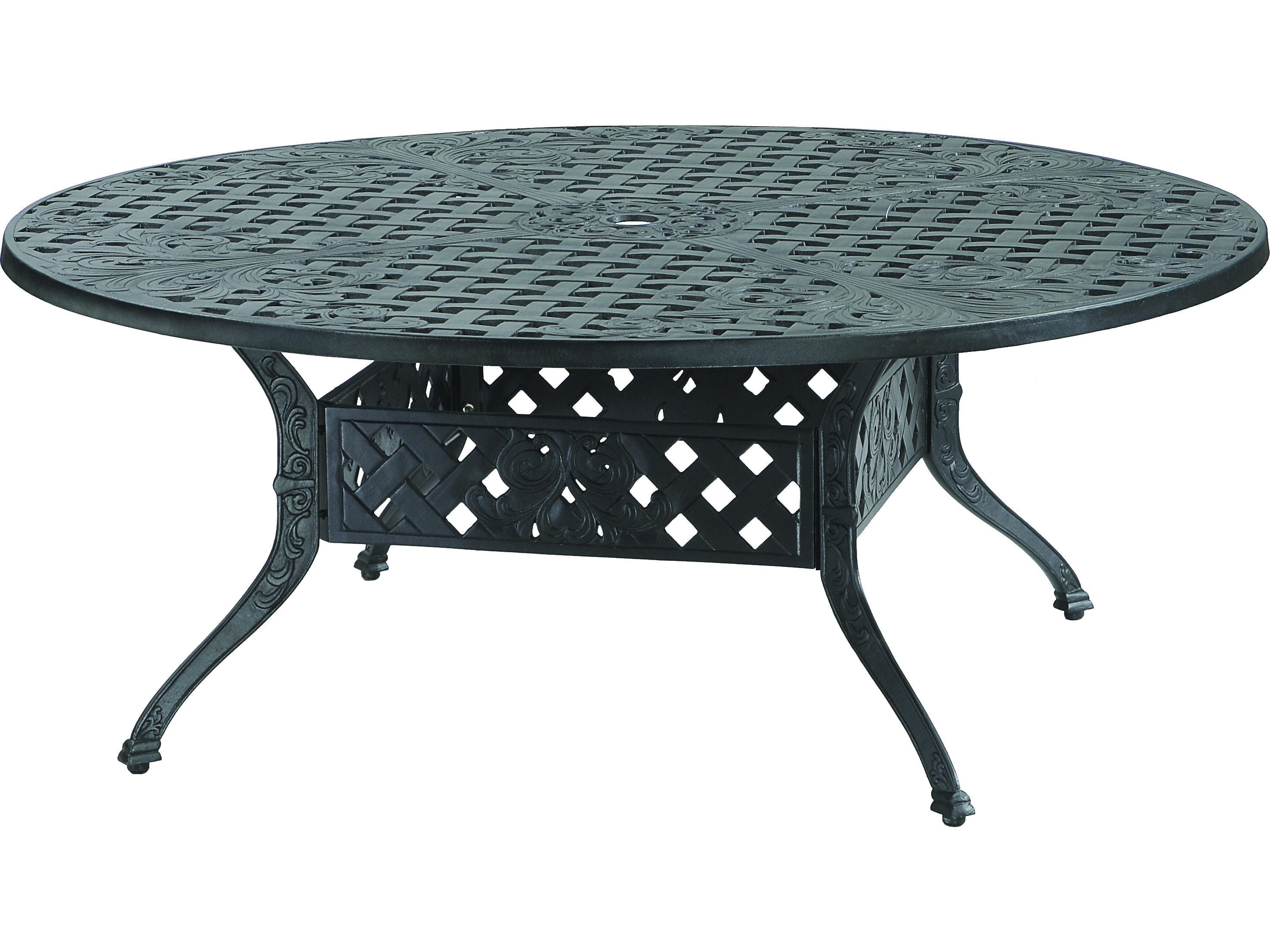 Gensun Verona Cast Aluminum 48 Round Table With Umbrella Hole Gensun Verona Cast Aluminum 48 Round Table With Umbrella Hole