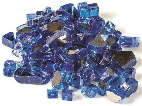 Gensun Gas Fire Pit Accessories Tempered Fire Glass in Cobalt Blue Reflective
