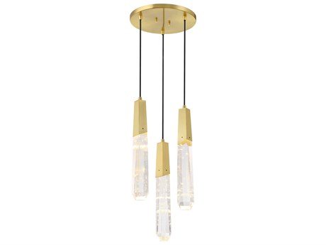 George Kovacs Drifting Droplets 3-Light Brushed Brass Linear Mini Pendant