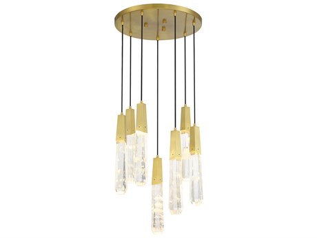 George Kovacs Drifting Droplets 7-Light Brushed Brass Linear Pendant