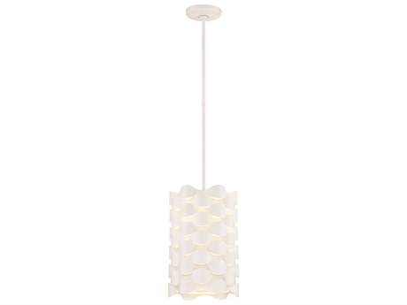 George Kovacs Coastal Current 1-Light Sand White Glass LED Cylinder Mini Pendant