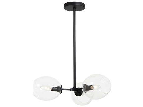 George Kovacs Nexpo 3-Light Coal Black Glass Round Semi Flush Mount
