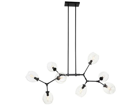 George Kovacs Nexpo 8-Light Coal Black Glass Round Island Pendant