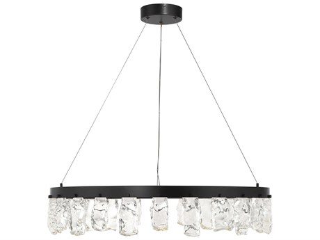 George Kovacs Artic Glacier 1-Light Coal Black Round Chandelier