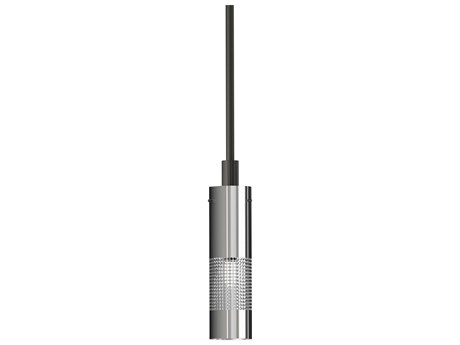 George Kovacs Grid 1-Light Coal Brushed Nickel Cylinder Mini Pendant