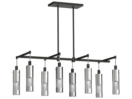George Kovacs Grid 8-Light Coal Brushed Nickel Cylinder Island Pendant