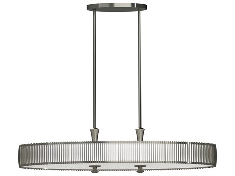 George Kovacs Night Moves 1-Light Pewter Steel Glass LED Drum Linear Island Pendant