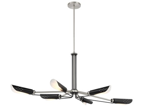 George Kovacs Turbine 6-Light Coal Brushed Nickel Linear Island Pendant