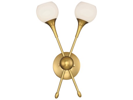George Kovacs Pontil 2-Light Honey Gold Glass Wall Sconce