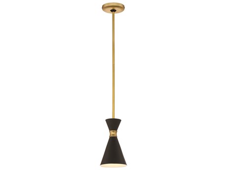 George Kovacs Conic 1-Light Honey Gold Black Mini Pendant