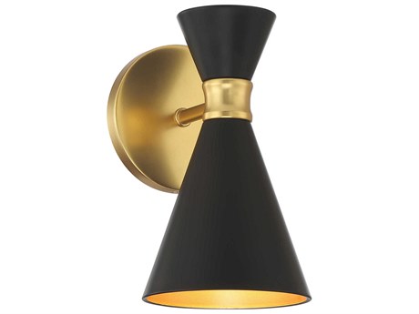 George Kovacs Conic 1-Light Coal Honey Gold Black Wall Sconce