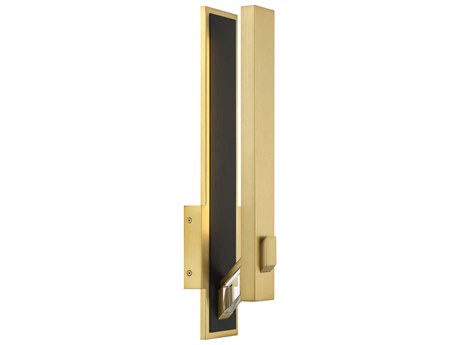 George Kovacs Sauvity 1-Light Coal Soft Brass Crystal LED Wall Sconce