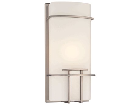 George Kovacs 1-Light Brushed Nickel Glass Wall Sconce